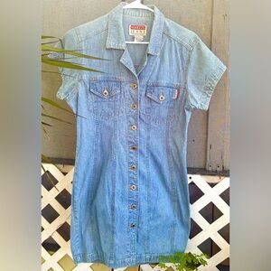 Vintage 90’s Button Down Denim Shirt Dress
